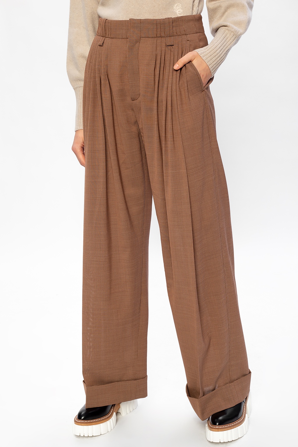 Chloé Wool pleat-front trousers